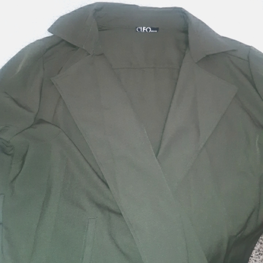 Army green long blazer